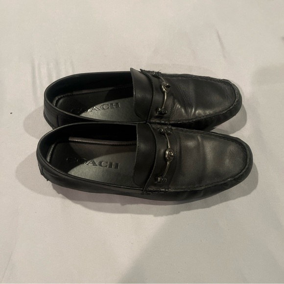 Coach Crosby Driver Turnlock Flat Shoe Black Leather Driving Loafer Mens 12 D - Picture 3 of 13